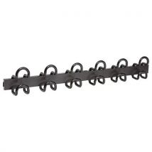 Wall-mounted coat rack 6 double hooks black
