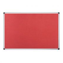 Red Aluminium Framed Felt Noticeboard 900x60mm by Bi-Office