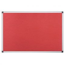 Red Aluminium Framed Felt Noticeboard 1200x900mm by Bi-Office