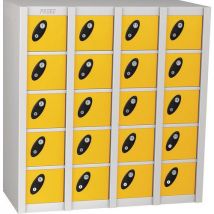 Yellow 20 door multibox locker hxwxd 940x900x380mm