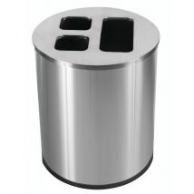 3-compartment sorting bin 40 l stainless steel