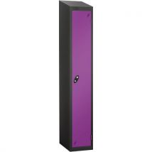 Lilac black frame sloping top 1 door locker 1930x305x305mm