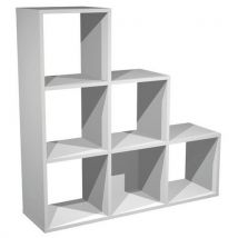 Maxicube 6-compartment staircase storage unit - aluminium
