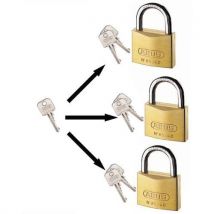 Dual-locking brass padlock with master key 60mm