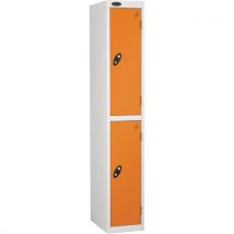Orange white frame flat top 2 door locker 1780x305x305mm