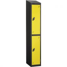 Lemon black frame sloping top 2 door locker 1930x305x460mm
