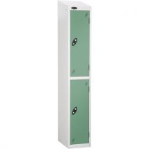 Jade white frame sloping top 2 door locker 1930x305x460mm