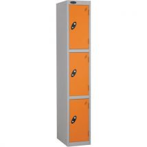 Orange silver frame flat top 3 door locker 1780x305x305mm