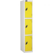 Lemon white frame flat top 3 door locker 1780x305x305mm