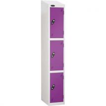 Lilac white frame sloping top 3 door locker 1930x305x305mm