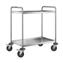 Stainless steel trolley with 2 shelves weight: 15 kg overall height: 950 mm