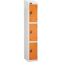 Orange white frame sloping top 3 door locker 1930x305x305mm
