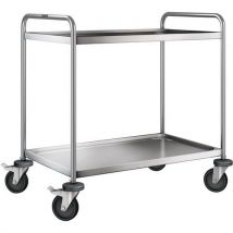 Stainless steel trolley with 2 shelves weight: 18 kg overall height: 950 mm