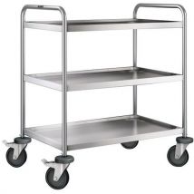 Stainless steel trolley with 3 shelves weight: 18 kg overall height: 950 mm