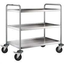 Stainless steel trolley with 3 shelves weight: 20 kg overall height: 950 mm
