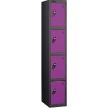 Lilac black frame flat top 4 door locker 1780x305x305mm