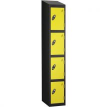 Lemon black frame sloping top 4 door locker 1930x305x305mm