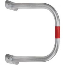 Silver/red outdoor wall mounted safety barrier - 600x500mm