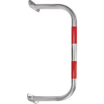 Silver/red outdoor wall mounted safety barrier - 600x1000mm