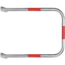 Silver/red outdoor wall mounted safety barrier - 1000x750mm