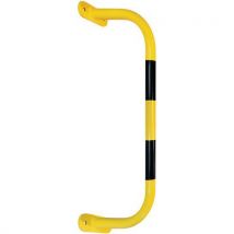 Yellow/black indoor wall mounted safety barrier - 350x1000mm