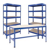 Rapid 1 workbench blue with 2x rapid 3 pro bays blue