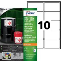 Extreme polyethylene labels laser inkjet copier 99x57 mm