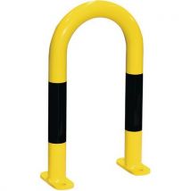 Yellow/black outdoor warehouse safety barrier - 600x360mm