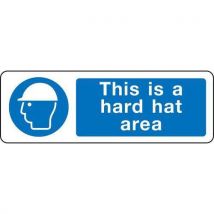 Rigid plastic hard hat area sign hxw 600x400mm