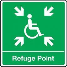 Rigid plastic refuge point sign hxw 300x300mm