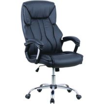 Black leather executive office chair - high back - stratford