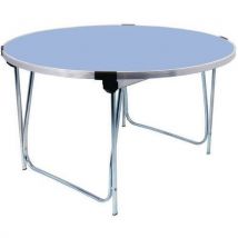 4ft round folding table 1220mm diam light blue