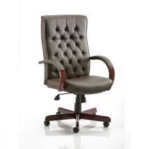 Chesterfield tufted executive office chair brown