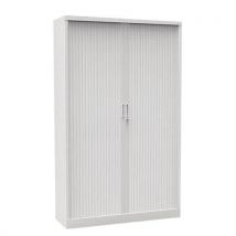 White monobloc cabinet with tambour doors h198xl100 white doors 4 shelves nf