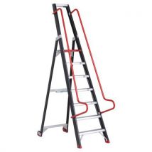 Mobile warehouse stepladder 7 steps platform h 1.65 m