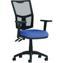Mesh office chair - blue fabric seat+ adj. Arms - eclipse+ii
