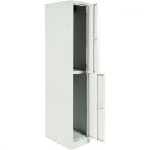 2 Tier Grey/Grey Commercial Locker 1800x300x500mm