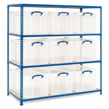 Rapid 2 bay - blue/grey - 9x35l clear blue/orange boxes