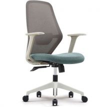 Grey + teal operator office chair - mesh high back - orbit