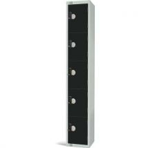 Black 5 door electric lock locker - 1800x300x300mm - elite