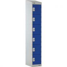 Blue 6 tier hasp locker - 1800x300x450mm - sloping top