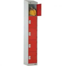 Red 5 tier locker - 1800x300x450mm - sloping top