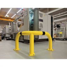 Yellow/black indoor robust barrier corner - 600x900x900mm