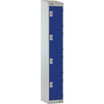 Blue 4 tier locker - 1800x300x300mm - sloping top