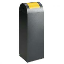 85-l recycling bin anthracite grey with yellow lid