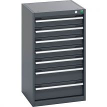 All dark grey 7 drawer bott cabinet unit 900x525x525mm