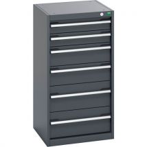 Bott - All dark grey cubio 6 drawer cabinet 1000x525x525mm