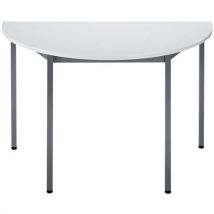 Semicircular multipurpose meeting table grey base