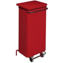 110-l mobile pedal bin with removable front red