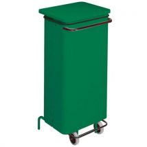 110-l mobile pedal bin with removable front green